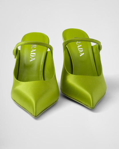 Satin high-heeled mules